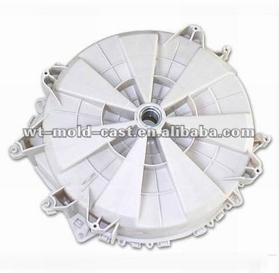 Large complex with slider and insert molding plastic injection mold for molding washing machine drum